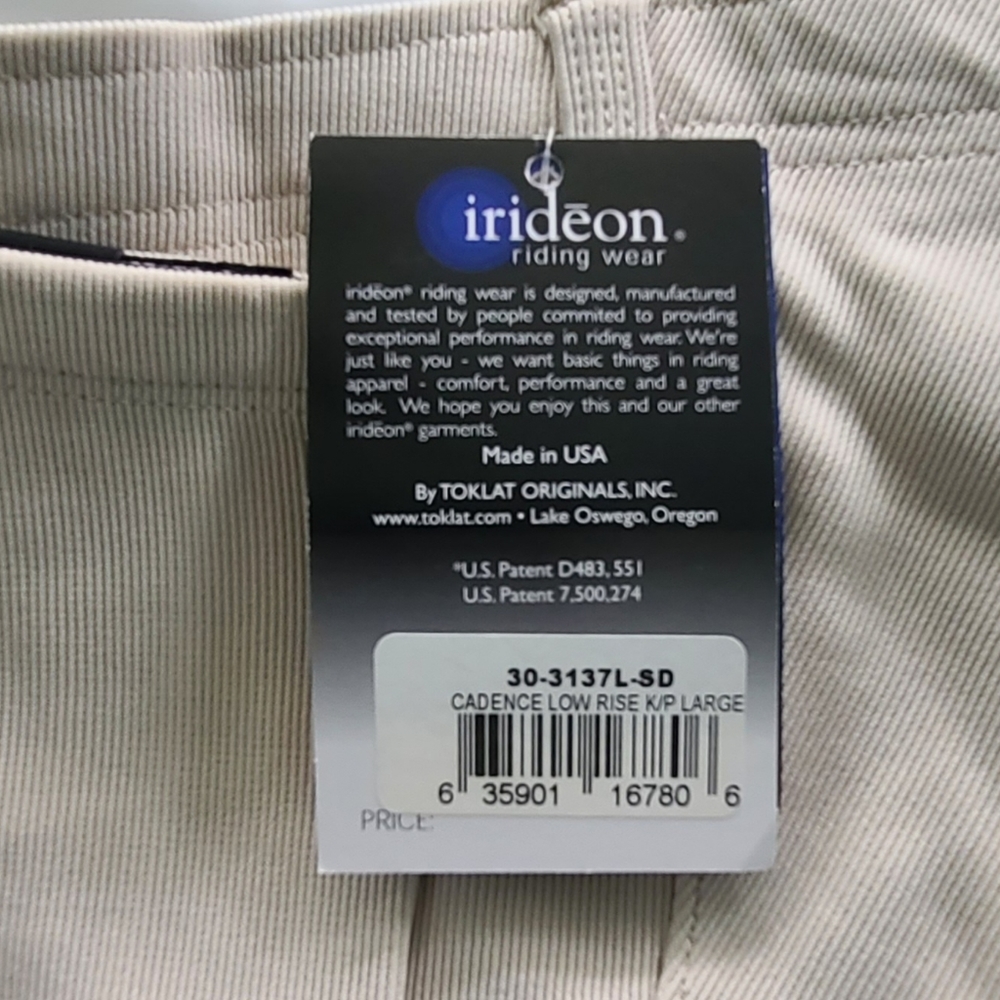Irideon Cadence knee patch, pull on, low rise, breeches